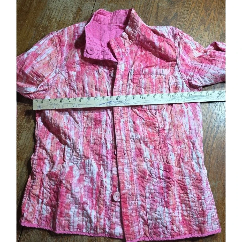 Quilted Reversible Kimono Jacket Women Pink Boho Embroidered‎ See Measurements